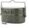 Juego de utensilios de cocina de aluminio compacto y ligero que incluye una lonchera de 1 L y sartén (verde)