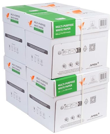 Basic Druckerpapier DIN A4 – 10.000 Blatt (4 x 5 x 500 Blatt) – Weißes Ecorox Mehrzweck Kopierpapier - CIE Weiße 160 – Ideal für Büro und Heim (4 Kartons | 10.000 Blatt)