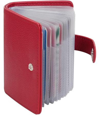 AIRCBC Porte Cartes de Crédit Femme Homme en Cuir avec Bouton 40 Fentes