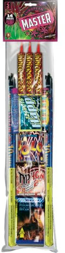 SPARKLERS CLUB Assortiment Master 70409 - Pack Feux d?Artifice Familial 25 mm, Effets Intermezzo/Solo/Typhon, Fontaines & Compacts - Catégorie F1 ? Pétard Extérieur Sécurisé