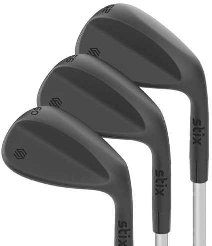 STIX Golf Wedge Set – 3-Piece Blade Style Wedges (52°, 56°, 60°) – Milled Face – Stainless Steel Shafts – Stiff Flex – Right Handed – Premium Modern Golf Clubs for Precision and Control