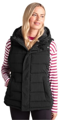 TOG24 Wyness Womens Quilted Gilet, Lightweight Womens Body Warmer With Adjustable Hood, Water Repellent Coating & Windproof Womens Sleeveless Jacket