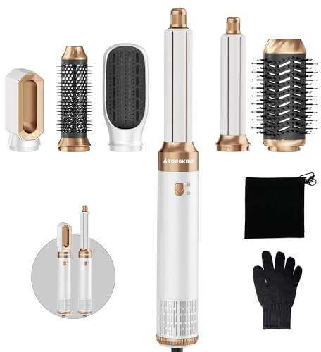 Atopskins Airbrush Hair Styler Air Styler 6 in 1 Hair Styler Set Blow Dryer Brush, 1000W Hair Dryer Brush, Air Curler, Air stylers for Women Volume, Curl, Smooth, Dry and Styler