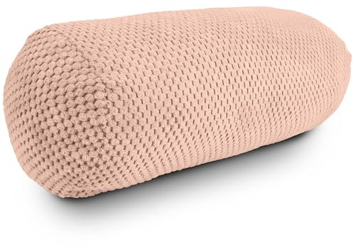 Amilian Nackenrolle 15x40 cm - Kissenrolle mit abnehmbarem Bezug - weiche, formstabile Nackenstütze - ideal als Lagerungskissen, Schlafkissen, Sofakissen oder Reisekissen - Elfenlicht