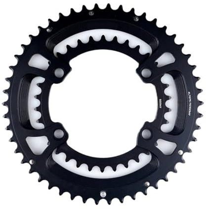 HKZRTUDS Compatible for 105/Ultegra: Plato de Carretera asimétrico ZRACE (50-34T/52-36T/53-39T) 110BCD 4 Pernos,Piezas(52-36T)