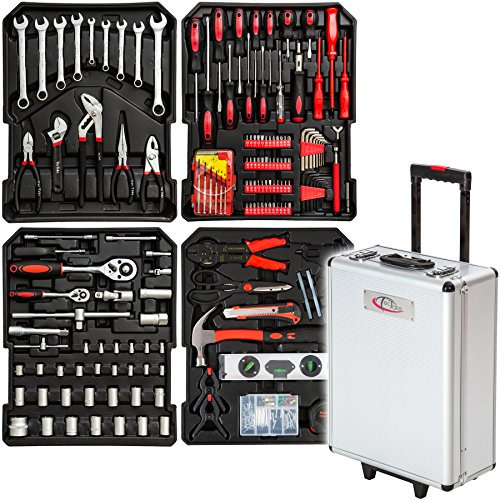 TecTake maletín con herramientas 251pc piezas maleta trolley caja martillo alicates