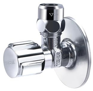 SCHELL 049110699 Eckregulierventil COMFORT 3/8x3/8'' , DIN-Eckregulierventil verchromt , Eckventil kurze Bauform mit Griff , Ventil mit selbstdichtendem Anschlussgewinde (ASAG easy), Rosette ,54mm
