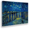 Giallobus - Gemälde - Vincent Van Gogh - Sternennacht über der Rhône - Leinwand mit Standardrahmen - 100L x 70l cm - Bereit zum Aufhängen - Moderne Gemälde