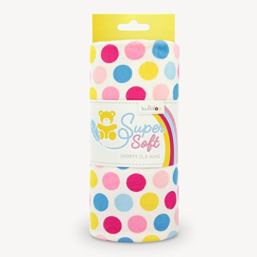 Microfaser-Plüsch Stoff Shorty in vielen Farben - 1,5mm Florlänge, EN71-3 & EN 71-9 Zertifiziert (Hula dots)