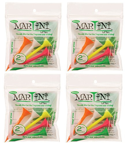 Martini Golf Tees 2 3/10,2 cm mittlere 4 Packungen Verschiedene – 20 Tees Total – Nahezu unzerbrechlich