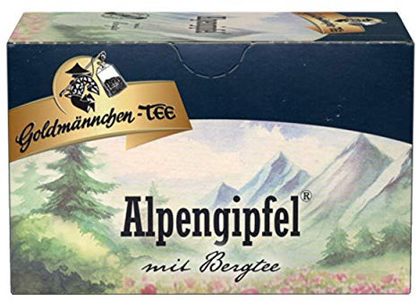 Goldmännchen Alpengipfel mit Bergtee, Kräutertee, Kräuter Tee, mit natürlichen Zutaten, 20 Teebeutel, X04208