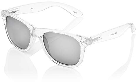 Ultra Clear Frame Sunglasses - with Silver Lenses Adults Classic Retro Sunglasses Women Man Transparent Glasses Fashion Glasses UV400 Protection Mirror Clear Glasses