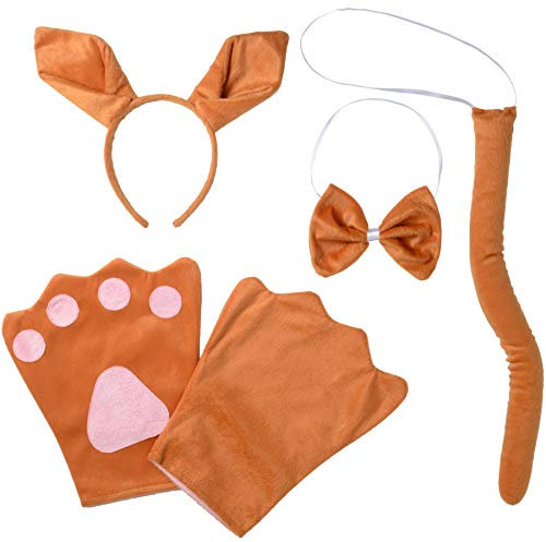 dressforfun 302050 - Kostüm Set Känguru für Erwachsene, Haarreif mit Ohren, Handschuhe, Fliege und Schwanz