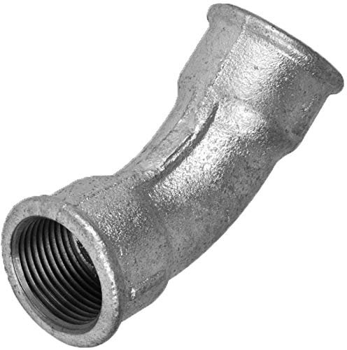 GEWINDE FITTING aus TEMPERGUSS verzinkt > Nr.41 Bogen 45 Grad IG(Rp) x IG(Rp) > 1/4 bis 4 Zoll WUNSCHGRÖSSE einfach selbst wählen >>> 1 1/4 Zoll