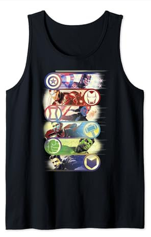 Avengers Endgame Hero Symbol Colorful Group Shot Poster Tank Top