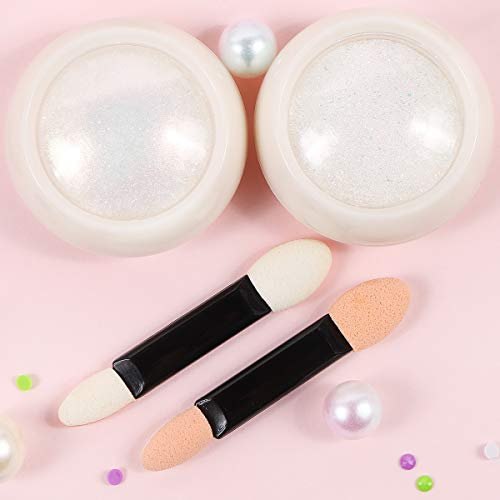 Aooba Mirror Nail Powder- Neon, Aurora, Titanium Metal, Nail Art Decoration With Sponge Brushes