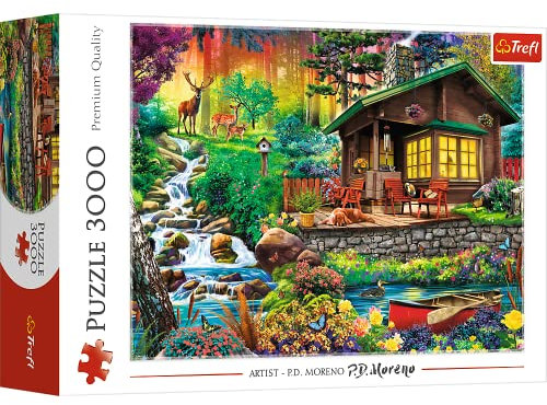 Trefl, Puzzle, EIN Waldhäuschen, 3000 Teile, Premium Quality, für Erwachsene und Kinder ab 15 Jahren