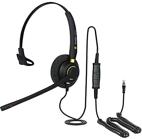Headset für Avaya 1608, 1608i, 1616, 1616i, 9608, 9608G, 9610, 9610G, 9611 & 9611G IP-Telefone + RJ9-Kabel – QD009 - EAR510