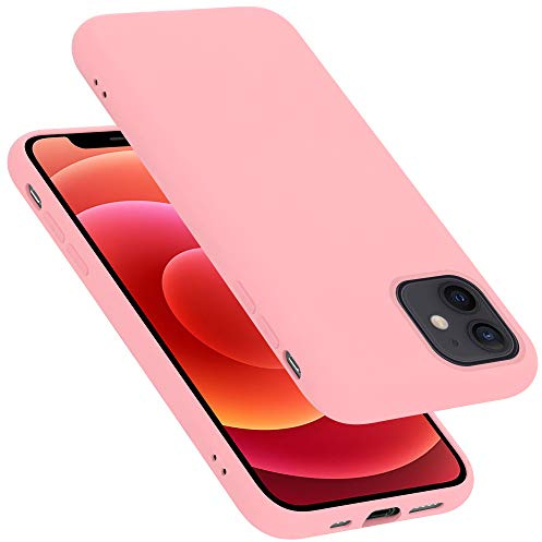 Cadorabo Hülle kompatibel mit Apple iPhone 12 MINI Hülle Silikon Handyhülle für iPhone 12 MINI Case aus flüssigem Silikon- Kratzfeste und stoßfeste dünne TPU Schutzhülle - Liquid PINK