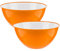 Homeshopa Large Salad Bowl Set of 2,Lightweight Reusable Serving Bowls, Microwave, Dishwasher & Freezer Safe, BPA Free Kitchen Tableware Big Mixing Bowls, 25 cm (Orange x 2)
