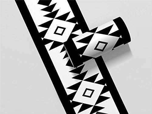 Bordo della carta da parati autoadesiva rimovibile per cucina bagno piastrelle adesivo per pareti autoadesiva Albero in bianco e nero 10cm X 500cm