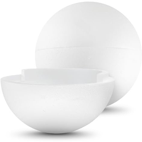 Netuno 1 Stück Styroporkugel Styroporball Polystyrol-Ball weiß 20 cm Durchmesser teilbar zum Basteln für Hobby Kunst Schule Dekoration Weihnachtskugeln
