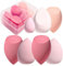 BS-MALL Lot de 7 éponges de maquillage pour liquide, crème et poudre, multicolore avec 1 mini éponge de maquillage rose (A-rose)