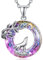 TANGPOET Wolf Halskette 925 Sterling Silber Kristall Halskette Wolf Anhänger Geburtstag Schmuck Geschenke für Frauen Mädchen Kinder