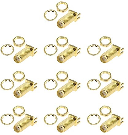 10PCS RP SMA Conector Wifi Antena Adaptador DIY PCB Montaje RP-SMA Straight Bulkhead Soldadura para Cámara Wifi Módulo inalámbrico Wlan Antena Cable MULTI-WAY