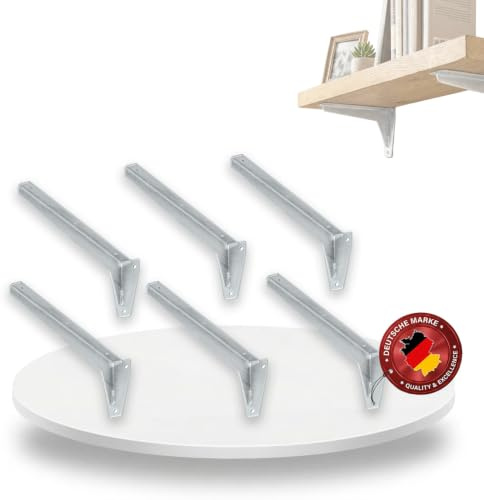 siwitec L-Profil-Konsole Regalwinkel 75kg Traglast 330x100x53mm 6er-Set | aus verzinktem Stahl, feuchtraumtauglich, ideal für Garagen, Werkstätten und Lagerräume