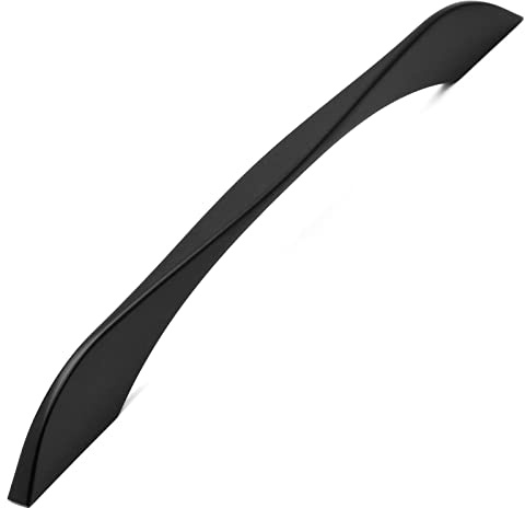 Decoranddecor Twisted Cabinet Pull Handles High End Cupboard Knobs Furniture Pulls for Kitchen Wardrobe Drawer (320mm Hole Centres, Matt Black)