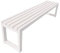 Gartenbank Ohne Lehne Schwarz Parkbank Wetterfest Massive Holzbank Mit Metallrahmen Bis 220kg Belastbar, Gartenmöbel Sitzbank Für Terrasse, Balkon (6 Farben) (Color : White, Size : 1.8m)