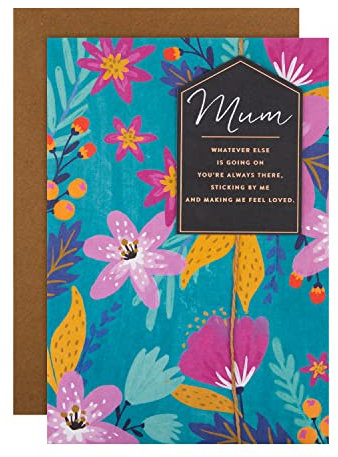 Hallmark Geburtstagskarte für Mama – traditionelles buntes Blumendesign