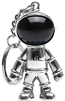 Schlüsselanhänger PVC Geldbörse High Kawaii Astronaut Tasche Anime Space Model Schlüsselanhänger Charms Schlüsselanhänger Schlüsselanhänger Jungen Teenager (Silver, One Size)