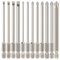 Hakkin 12Pcs 100mm Long Magnetic Flat Slotted Phillips Cross Head Screwdriver Bit Set S2 Steel 1/4” Hex Shank Screw Driver Impact Drill Bits for Furniture Assembly