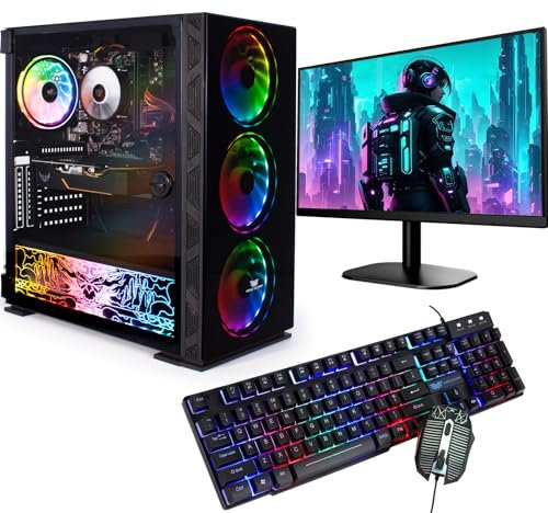 Veno Scorp Budget Gaming PC 22” Bundle Intel Core i3-8GB RAM - 500GB HDD – GT 710 2GB NeonZilla ARGB Gaming Case - WINDOWS 10