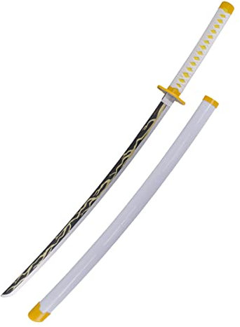 AMONT - Spada Decorativaen Bambù - Modello Agatsuma Zenitsu in Legno - Serie Anime-105 Cm