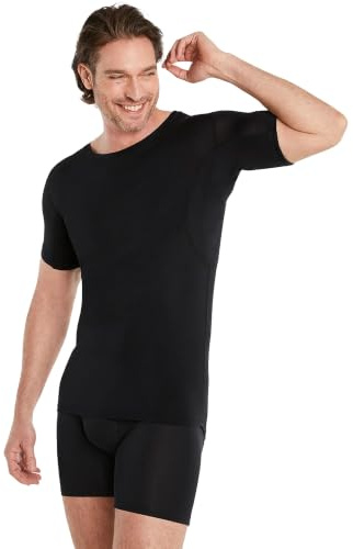 FINN Anti-Schweiß Shirt Herren mit Rundhals und integrierten Achselpads | Anti-Schweiß Unterhemd gegen starkes Schwitzen mit garantiertem Schutz vor Schweißflecken und Schweißgeruch