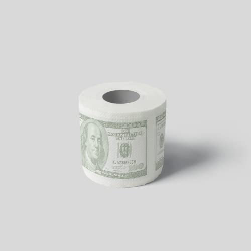 Scratch Cash Toilet Paper - Banknote auf Toilettenpapier, 100 $ Dollar auf Toilettenpapier, bedruckte Rolle, Idee für Geschenke und Witze