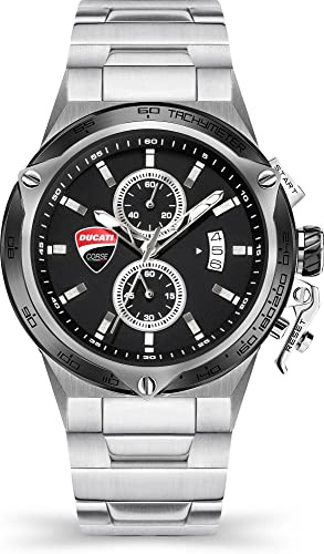 Ducati Herren Quarz Armbanduhr aus Edelstahl mit Edelstahl Band - Giro UNO - DTWGI2019105