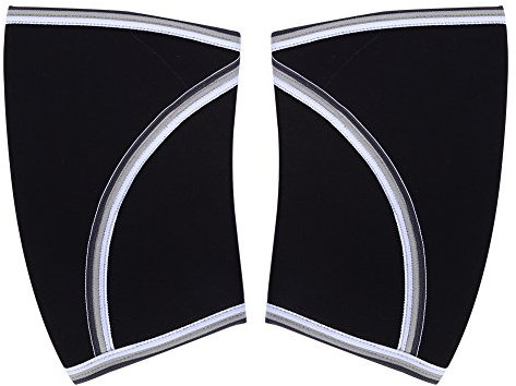Cyrank Rodilleras para Levantamiento De Pesas, 1 Par De 7 Mm De Espesor Rodillera De Compresión De Neopreno para Sentadillas Gimnasio Levantamiento De Pesas(Black,L)