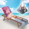 Surwin Schonbezug Für Gartenliege Strandliegenauflage Frottee Liegenauflage Stuhl Strandtuch Sun Lounger Bezug mit Tasche Sporthandtuch 3D für Sommer Garten Schwimmen (75x210cm,Lila)