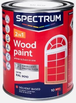 Vintage Luxury Spectrum Vernice per legno, 750 ml, vernice per legno, vernice 2 in 1, per recinzioni da giardino, capannoni o mobili da giardino (vernice per legno, RAL 9010)