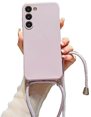 Alihtte Coque pour Samsung Galaxy S22 Plus 5G avec Cordon de Collier, Coque Mince Silicone TPU Bumper Etui Housse Cordon Réglable Téléphone Portable Lanyard Case pour Galaxy S22 Plus Lavande