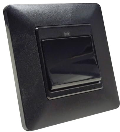 LED ATOMANT Interruptor Inteligente Wifi 1 Pulsador, Color Negro, Apariencia Clasica con medidas Standard, Pulsador de pared Control Mediante APP Smart Life, Compatible con Alexa, Google Assistant