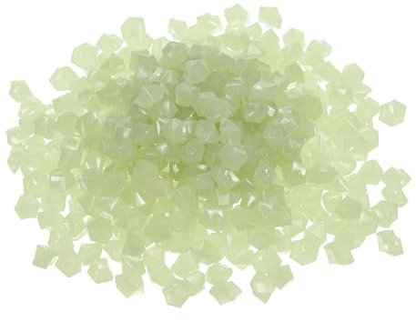 sourcing map 500Stk Glühende 10-15mm Leuchtende Kieselsteine Dekoration Dunkel Leuchtende Dekoration Heimwerkerbedarf Hell Grün für Garten Topfpflanze Fischtank