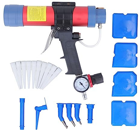 310ml Pneumatic Caulk Gun, Air Caulking Gun Adjustable Pneumatic Glass Glue Sealant Caulk Gun
