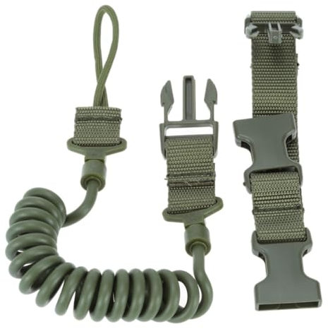 HOUSON Tactical Schlüsselband, Tactical Lanyard elastischer Nylon Taktische Safety Seil für Angeln Airsoft Outdoor Wandern Camping Grün