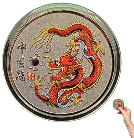 WOBBLO Pièce d'or Porte-Bonheur Chinoise, pièce d'or Dragon 2024,2024 Année de la pièce du Dragon | Pièce commémorative du Nouvel an Chinois, pièce de défi Chinois pour Badge, Souvenir commémoratif