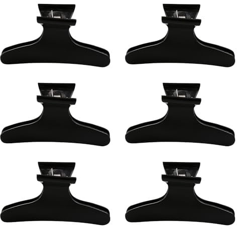 Tabanzhe 6 PCS Black Butterfly Hair Clips,Stylish Style Hair Clips,Hairdressing Tool Styling Hair Accessories,Plastic Hair Positioning Hairpin for Women Girls